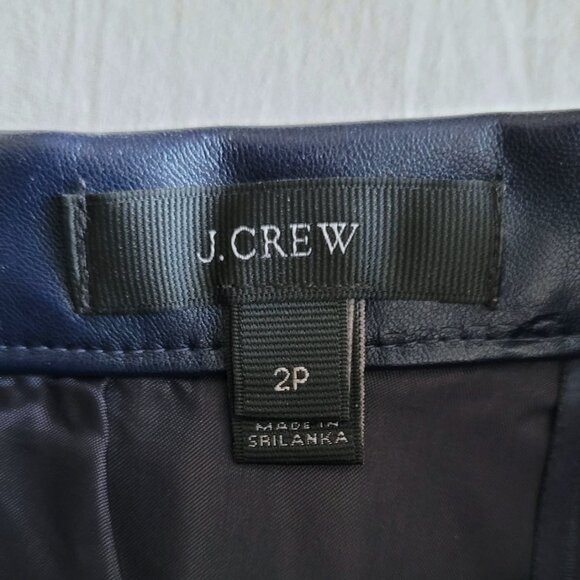 J. Crew Navy Pleated Pleather Skirt (2P) - Picture 5 of 11